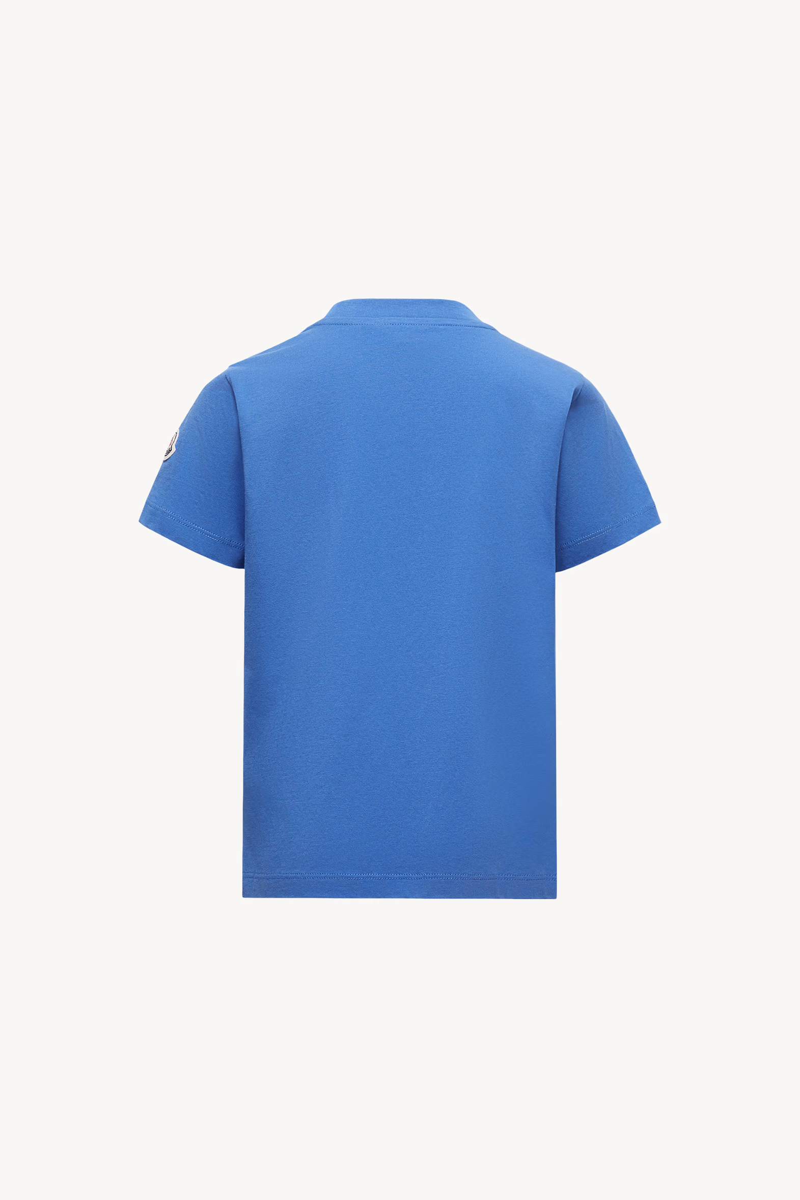 Logo Motif Cotton T-Shirt Boy Light Blue Moncler 3